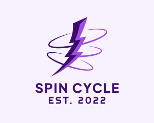 Spinning Purple Lightning logo design