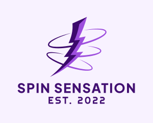 Spinning Purple Lightning logo design