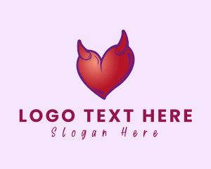 Horn - Naughty Horn Heart logo design
