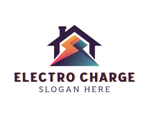 Lightning House Electricity logo design