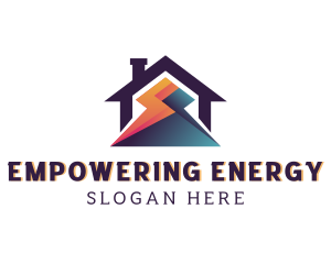 Lightning House Electricity logo design