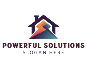 Lightning House Electricity logo design