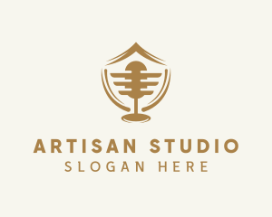 Golden Mic Studio logo design