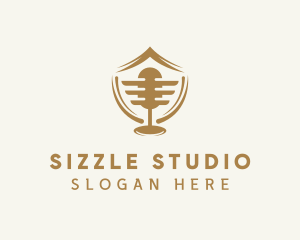 Golden Mic Studio logo design