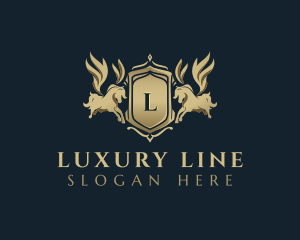 Luxury Equine Pegasus logo design