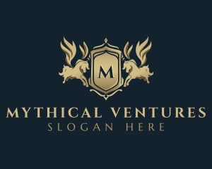 Luxury Equine Pegasus logo design