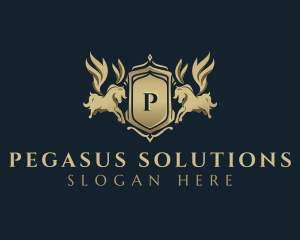 Luxury Equine Pegasus logo design