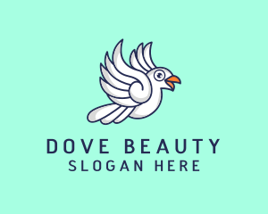 Flying Dove Cartoon logo design