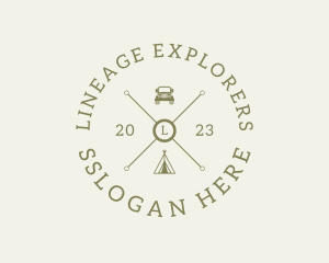 Retro Hipster Camping Travel logo design