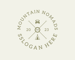 Retro Hipster Camping Travel logo design