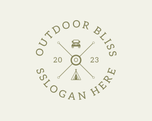 Retro Hipster Camping Travel logo design