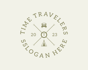 Retro Hipster Camping Travel logo design