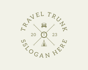 Retro Hipster Camping Travel logo design