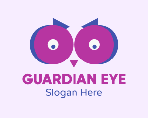 Puple Owl Eyes logo design