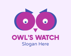 Puple Owl Eyes logo design