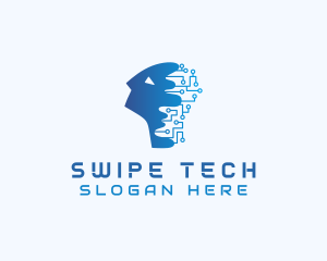 Human Tech Circuit logo design