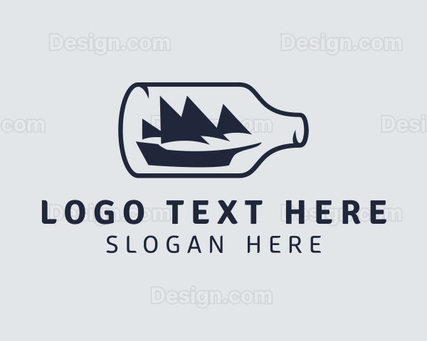 Nautical Bottle Ship Logo