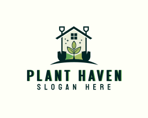 Greenhouse Plant Shovel logo design