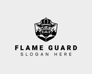 Firefighter Man Safety logo design