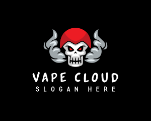 Smoking Vape Skull logo design