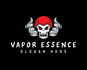 Smoking Vape Skull logo design