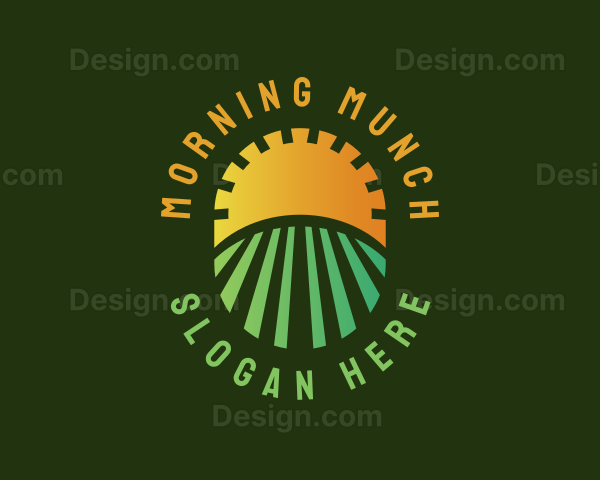 Farm Field Sunrise Logo