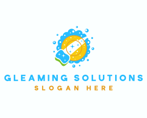 Plate Sponge Dishwashing logo design