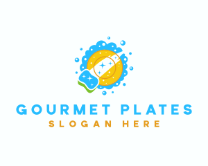 Plate Sponge Dishwashing logo design
