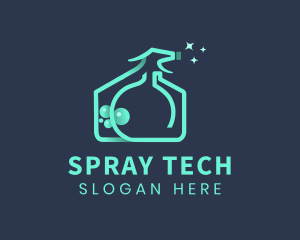 House Cleaning Spray Bottle logo design