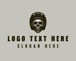 Motorcycle Helmet Skull logo