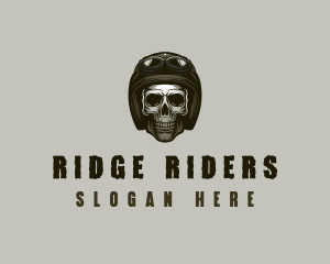 Motorcycle Helmet Skull logo design