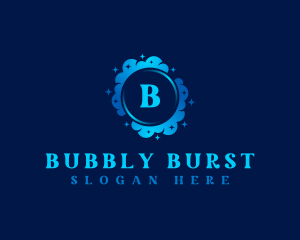 Clean Sparkle Bubbles logo design