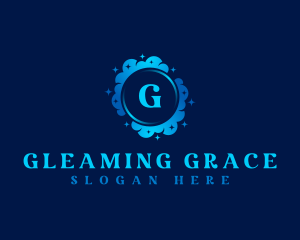 Clean Sparkle Bubbles logo design