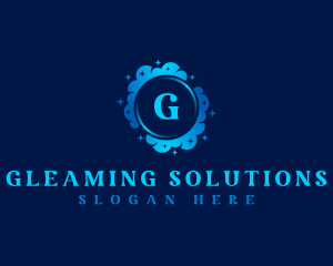 Clean Sparkle Bubbles logo design