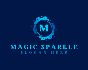 Clean Sparkle Bubbles logo design