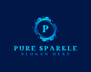 Clean Sparkle Bubbles logo design