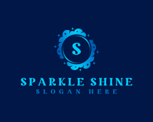 Clean Sparkle Bubbles logo design