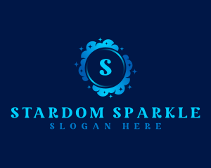 Clean Sparkle Bubbles logo design