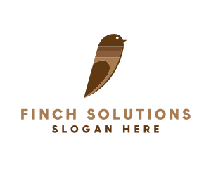 Brown Finch Bird logo design