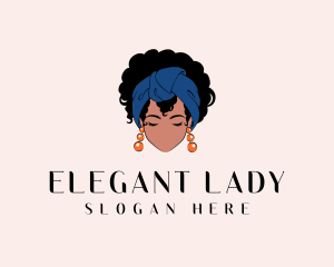 Afro Hair Woman logo design