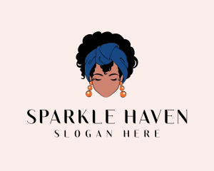 Afro Hair Woman logo design