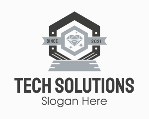 Diamond Hexagon Badge logo