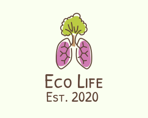 Eco-Friendly Tree Lungs logo design