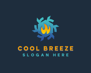 Flame Snowflake HVAC logo design