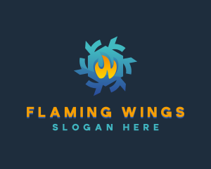 Flame Snowflake HVAC logo design