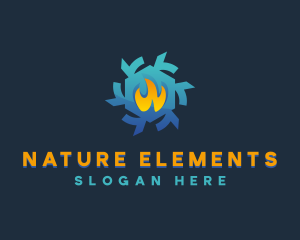 Flame Snowflake HVAC logo design