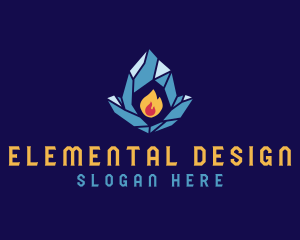 Fire Ice Elements logo design