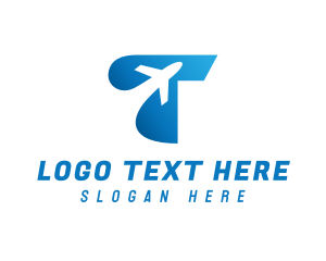 Airplane Flight Letter T logo