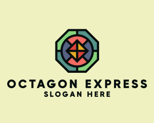 Octagon Polygon Mosaic logo design