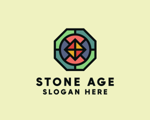 Octagon Polygon Mosaic logo design